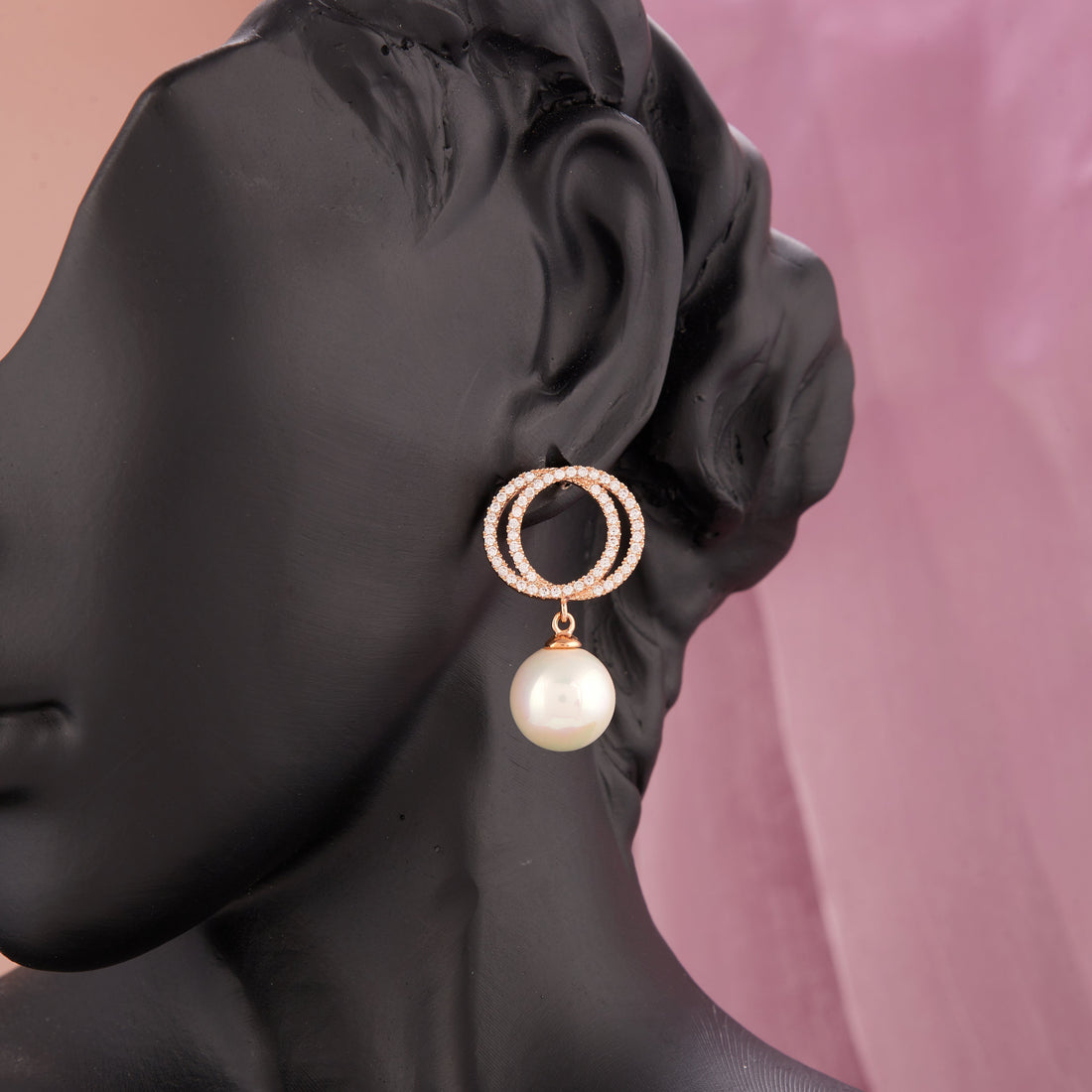 Cultured Pearl Earrings (Rose Gold)