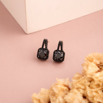 Black Diamond Earrings (Rose Gold)