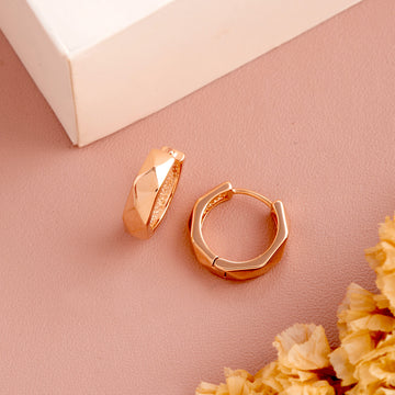 Diamond Shape Earrings (Rose Gold)