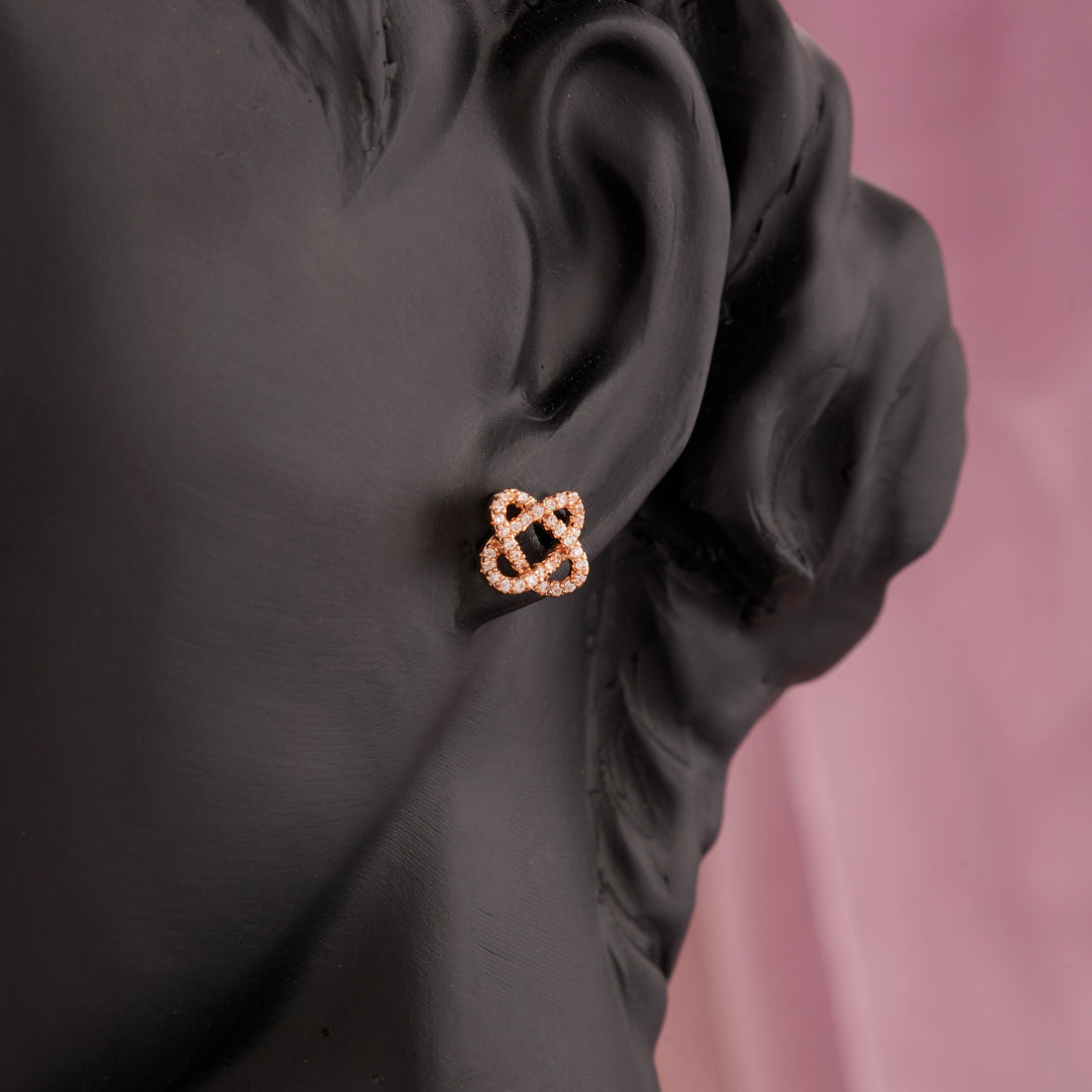 Knot Earrings (Rose Gold)