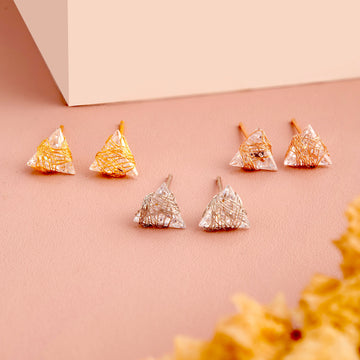 Triangle Diamond 3 Pack Earrings (Multicolor)