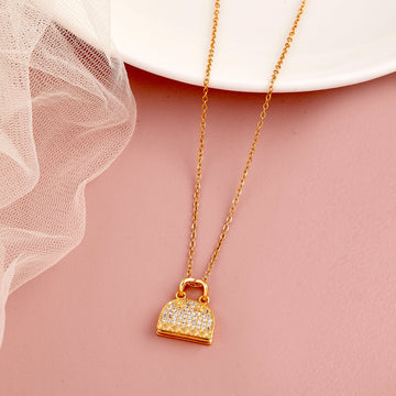 Damond Purse Necklace (Yellow Gold)