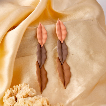 Preserved Leaf Earrings (Rose Gold)
