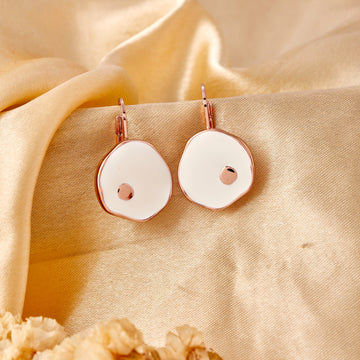 White Enamel Earrings