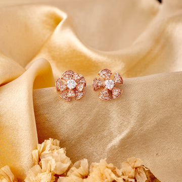 Flower Layer Diamond Earrings