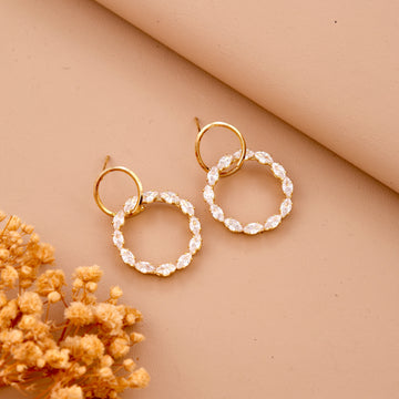 Circular Diamond Earrings (Yellow Gold)