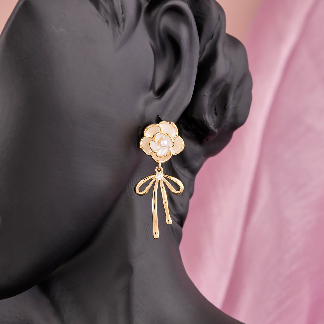 Golden Rosette Earring