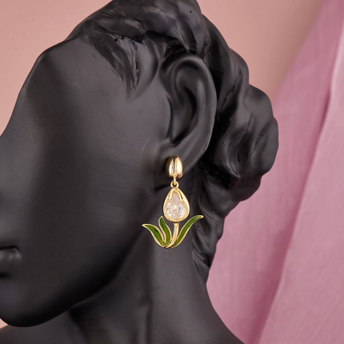 Floral Drop Earring (Yellow Gold)