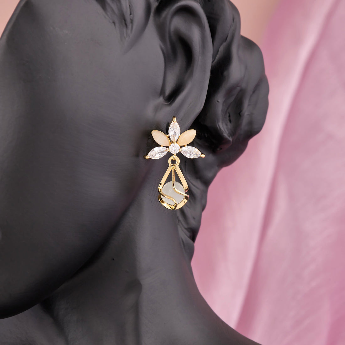 Floral Grace Earrings (Yellow Gold)