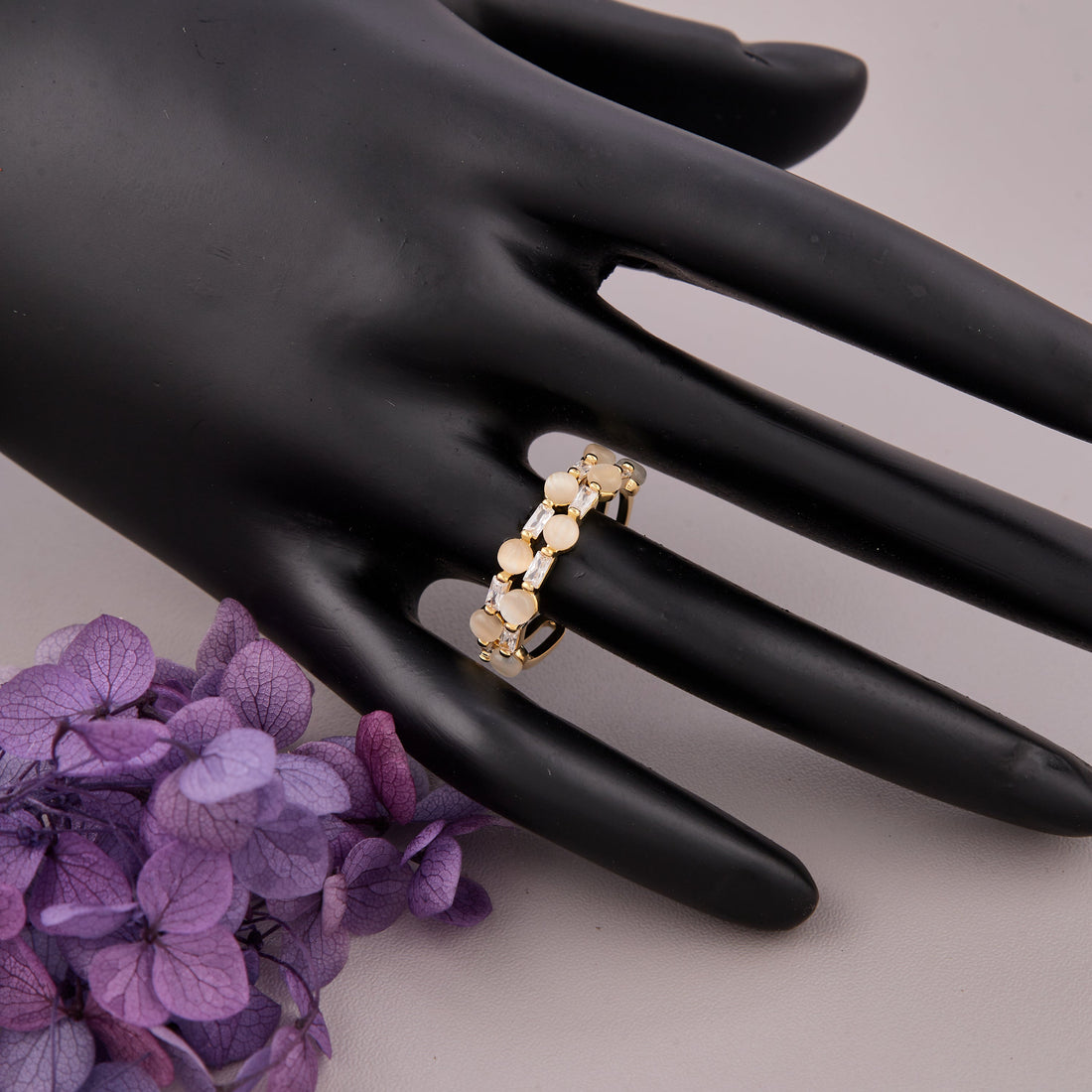 Mixed Cluster Ring (Yellow Gold)