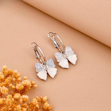 Cluster Butterfly Earrings (White Gold)