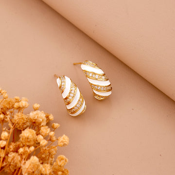 Shimmer Stripes Earrings (Yellow Gold)