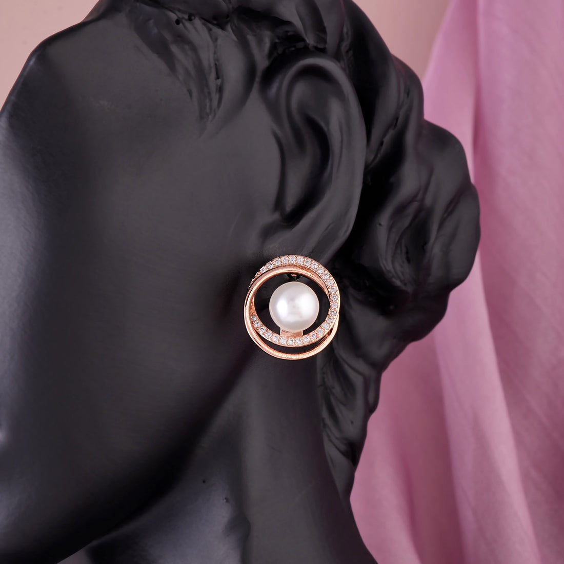 Lustrous Loop Earrings (Rose Gold)