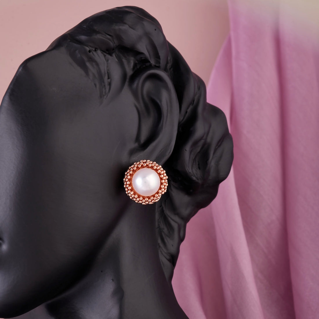 Royal Pearl Earrings (Rose Gold)