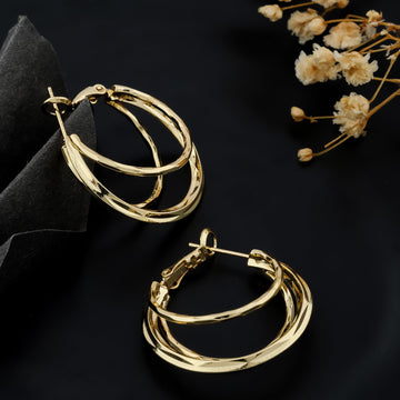Tanvika Hoops   Earrings (Yellow Gold)