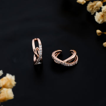Saanvi Hoops Earrings (Rose Gold)