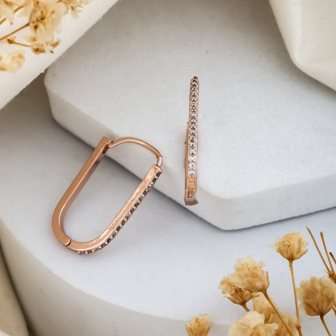 Solara Drops Earrings (Rose Gold)