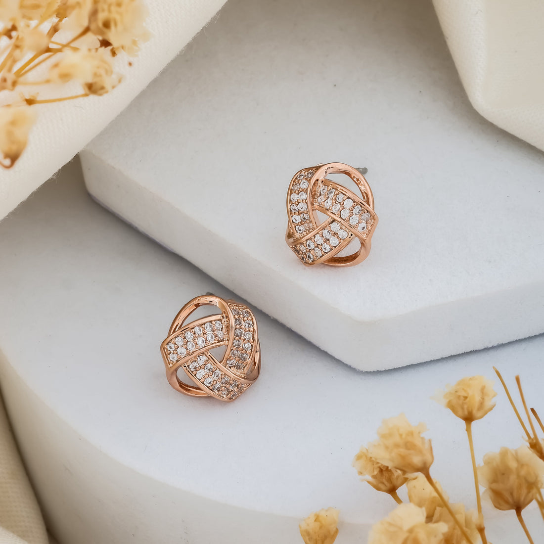 Zariya Knots  Earrings (Rose Gold)