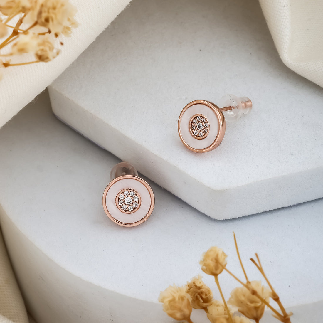 Aaradhya Hoops Earrings (Rose Gold)
