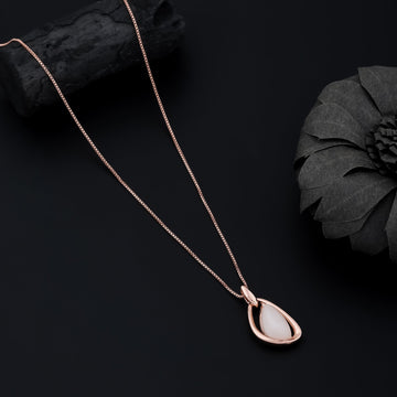 Lunar Teardrop Pendant Necklace (Rose Gold)