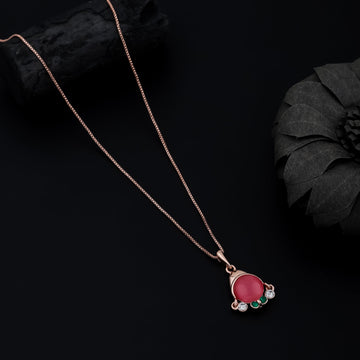 Royal Bloom Pendant Necklace (Rose Gold)