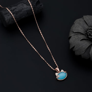 Turquoise Whiskers Necklace (Rose Gold)