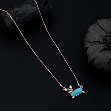Playful Bunny Bliss Necklace (Rose Gold)