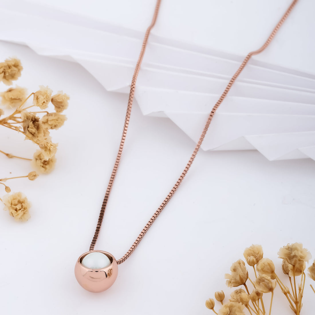 Ocean Heart Necklace (Rose Gold)