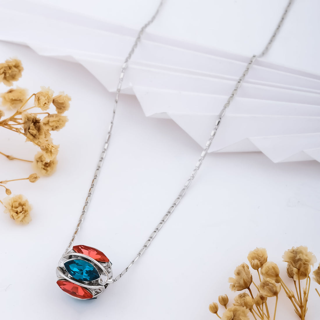 Twin Flame Pendant Necklace (Rose Gold)