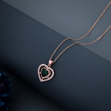 Diamond Studed Heart Necklace