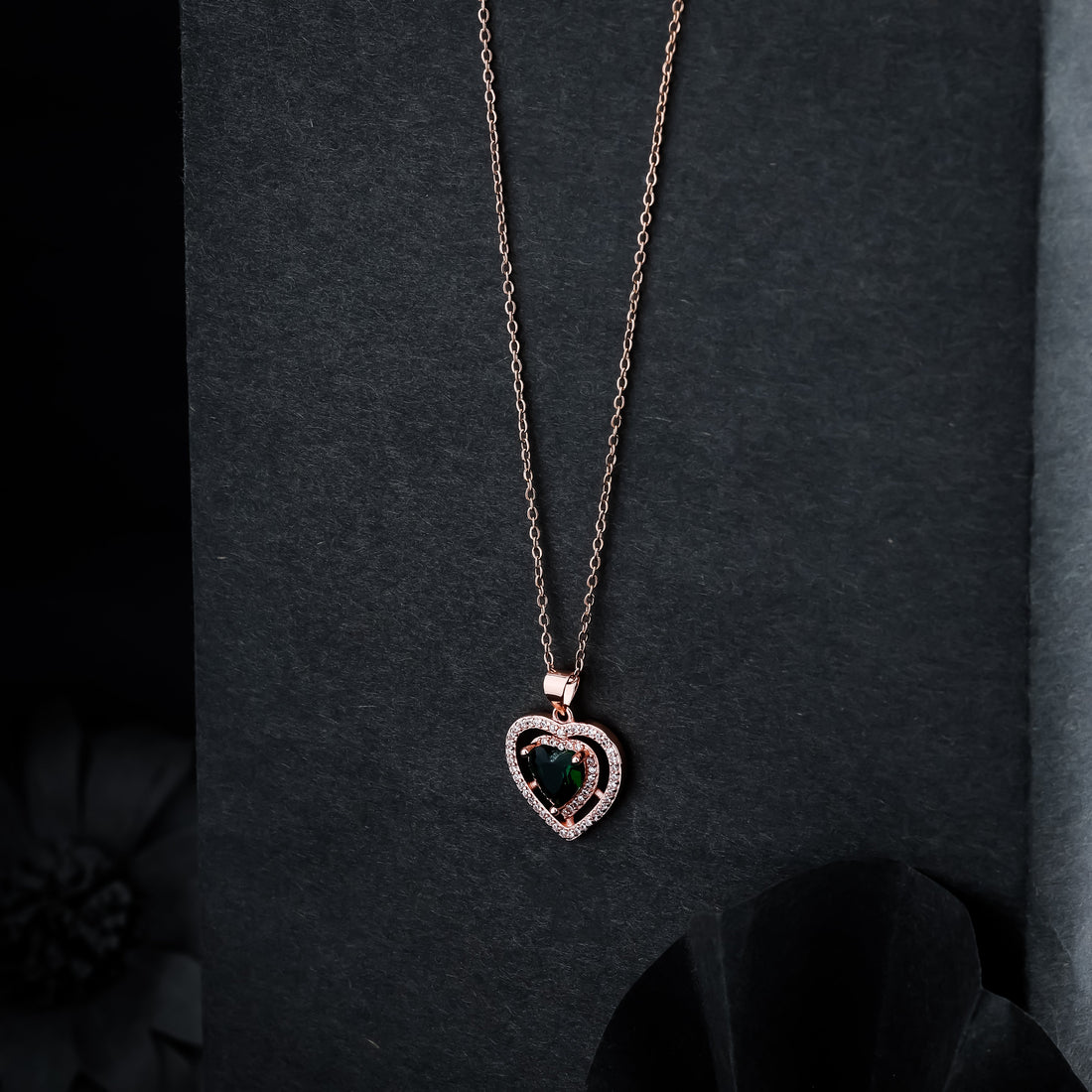 Diamond Studed Heart Necklace