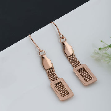 Mesh Chain Earrings (Rose Gold)
