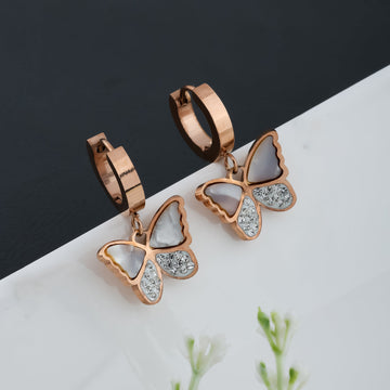Graceful Flutter Earrings (Rose Gold)