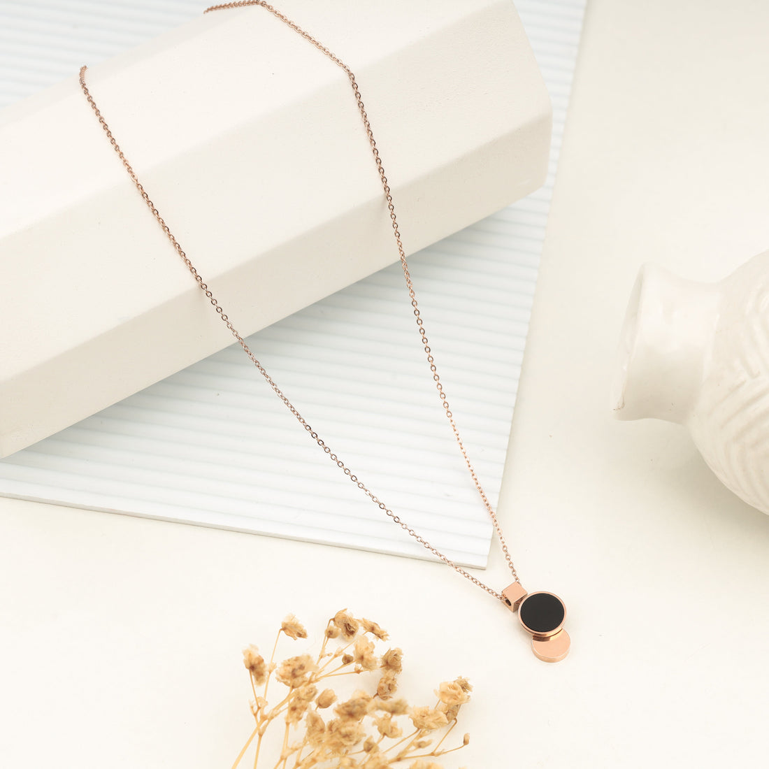 Enamel Forever Necklace (Rose Gold)