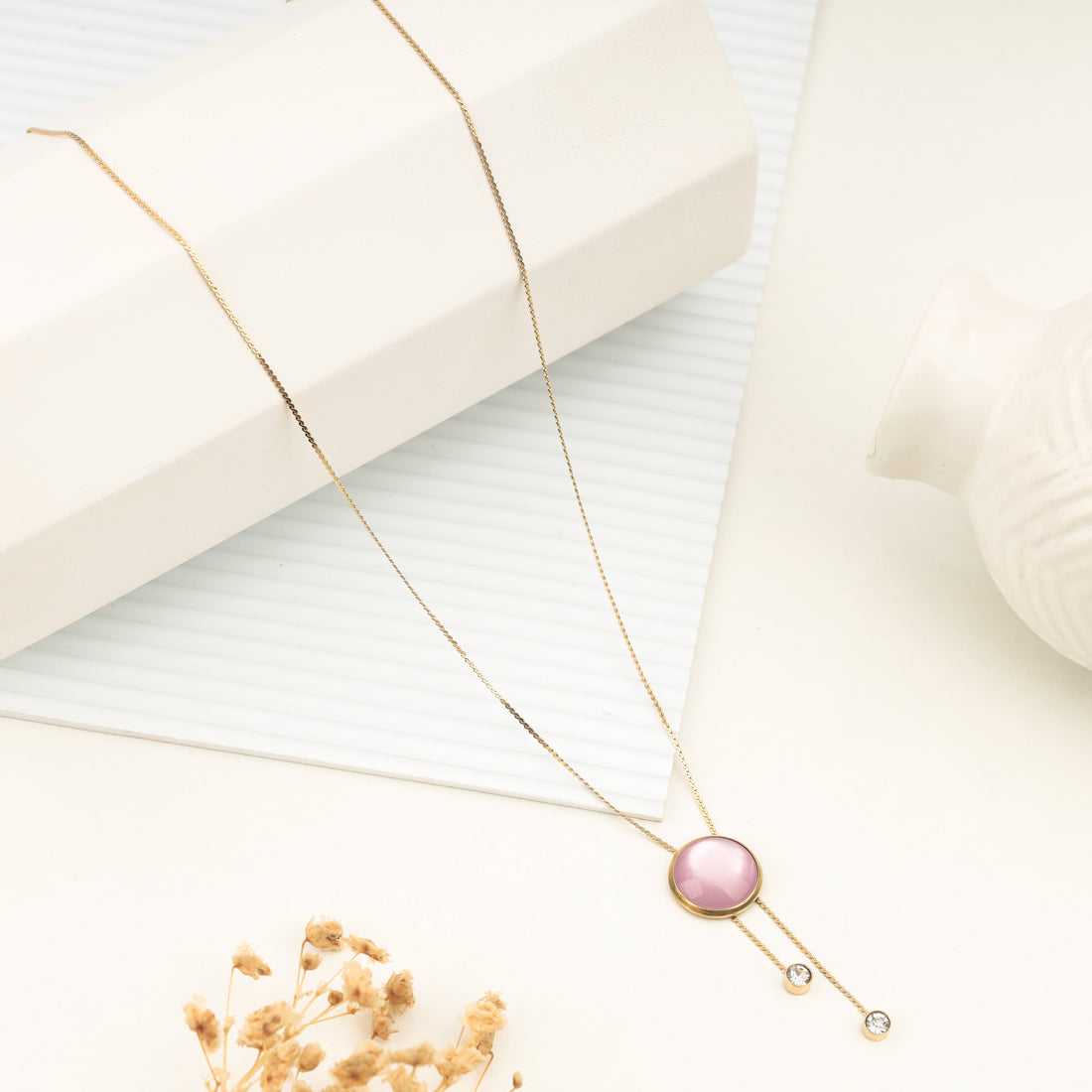 Rose Orbit Necklace (Yellow Gold)