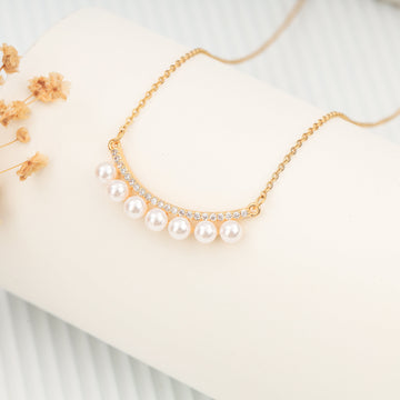 Pearl Cascade Necklace (Yellow Gold)
