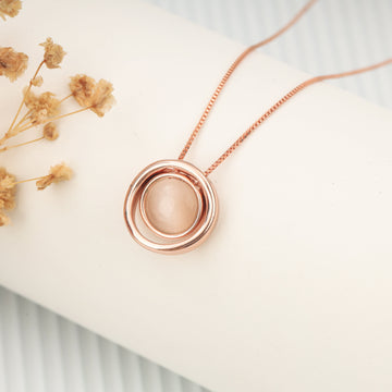 Moonlit Sphere Necklace (Rose Gold)