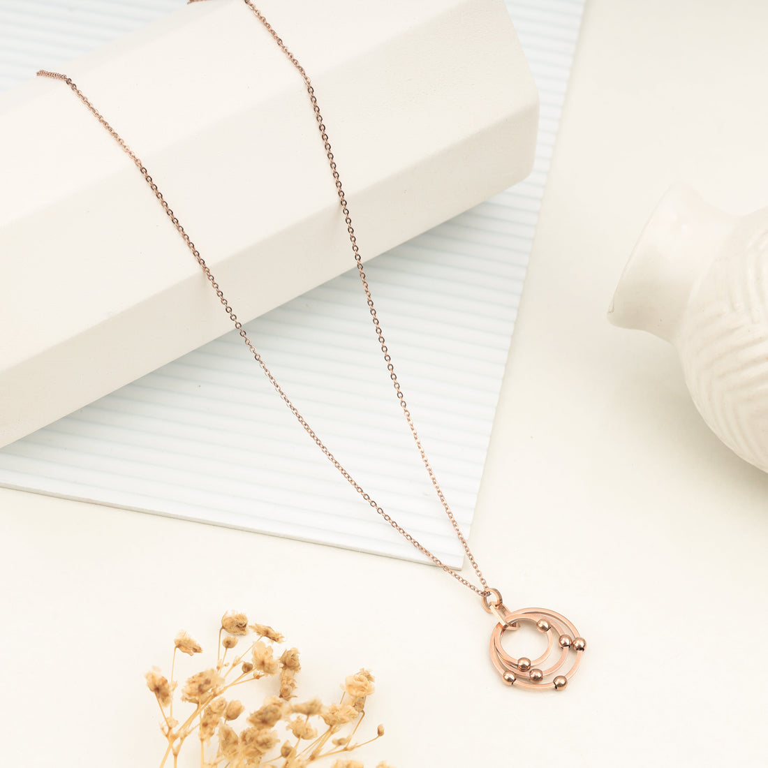 Celestial Circles Necklace (Rose Gold)