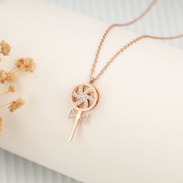 Glamwheel Necklace (Rose Gold)