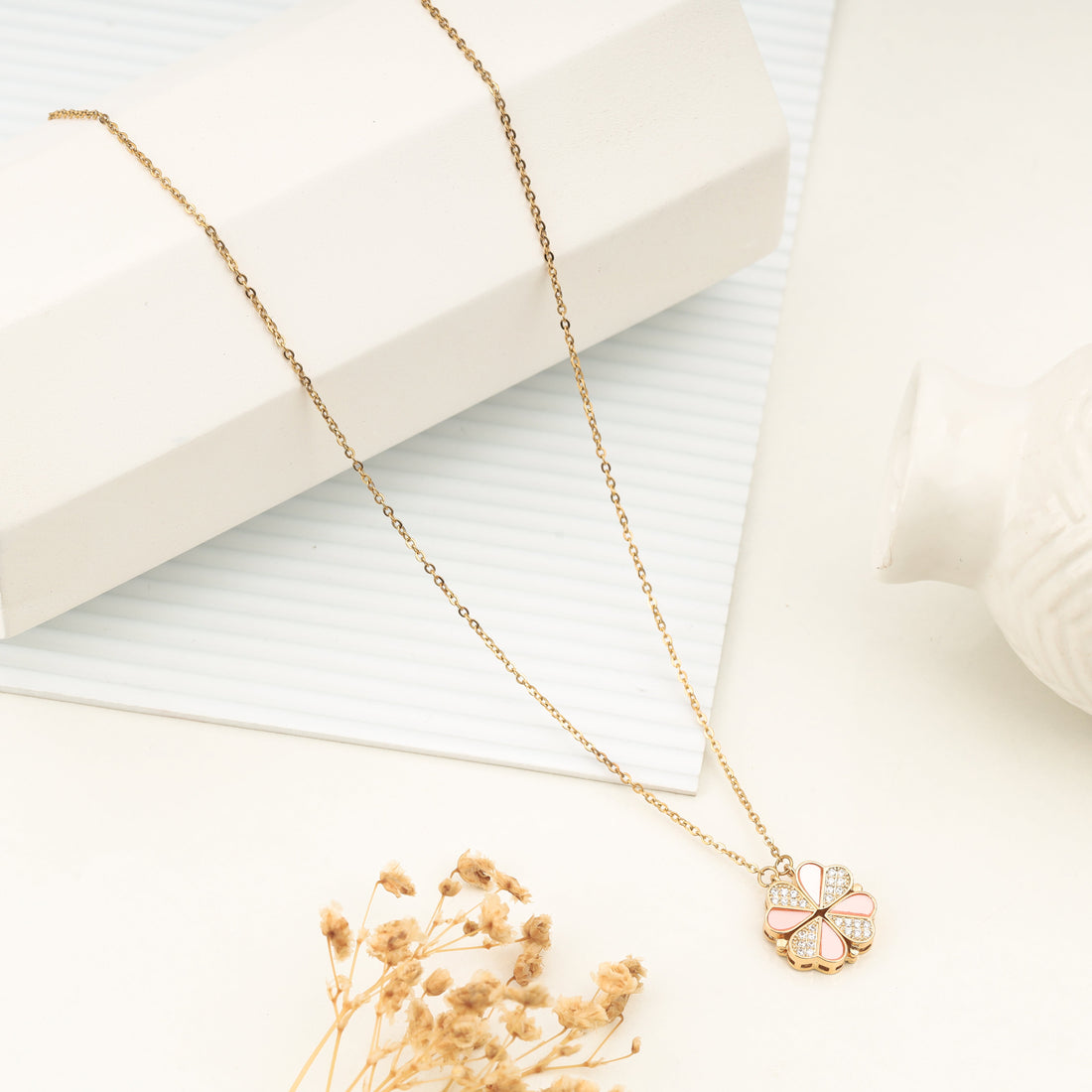 Four Heart Necklace (Yellow Gold)