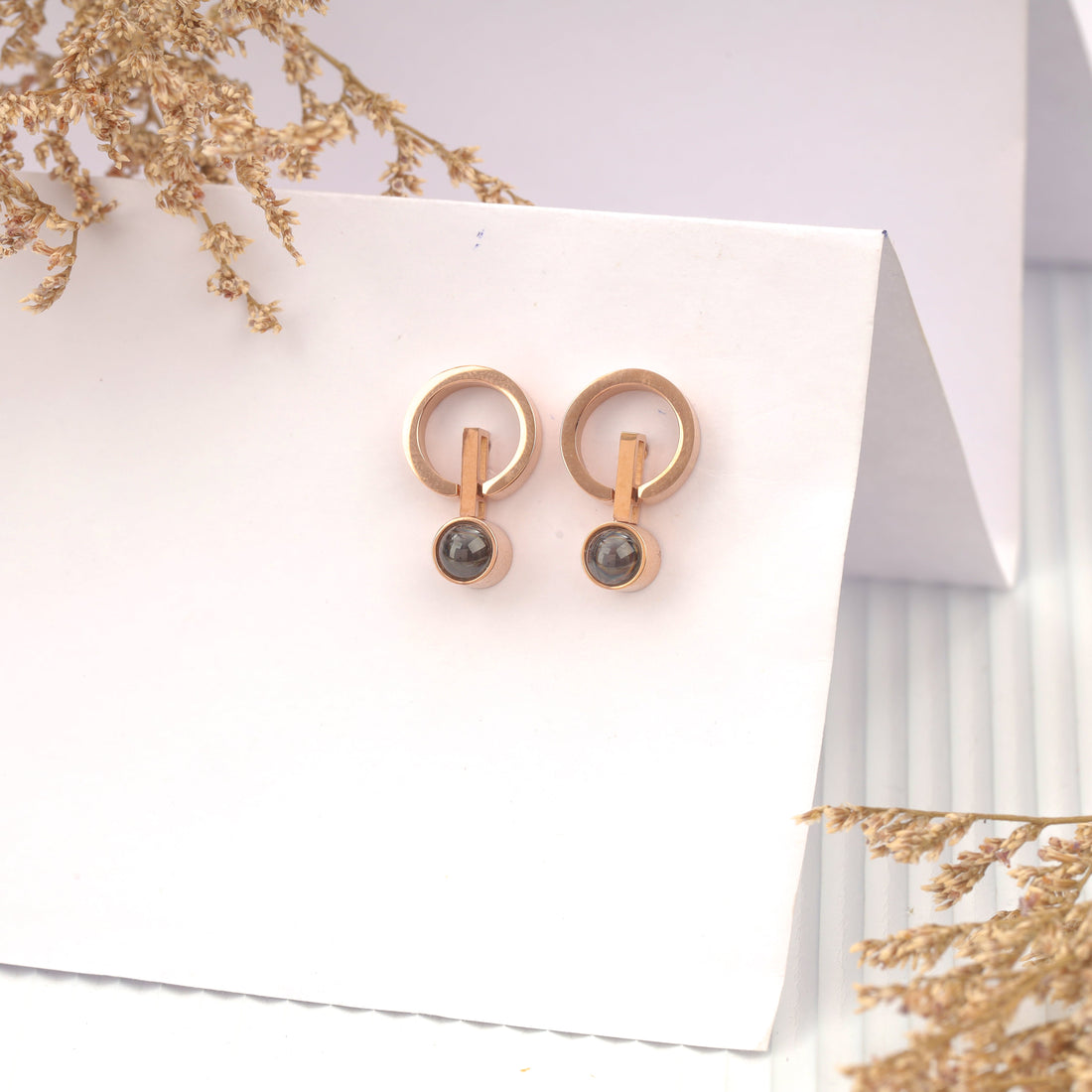 Vector Veils Earrings (Rose Gold)