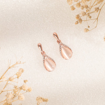 Diamond Drop Earrings (Rose Gold)