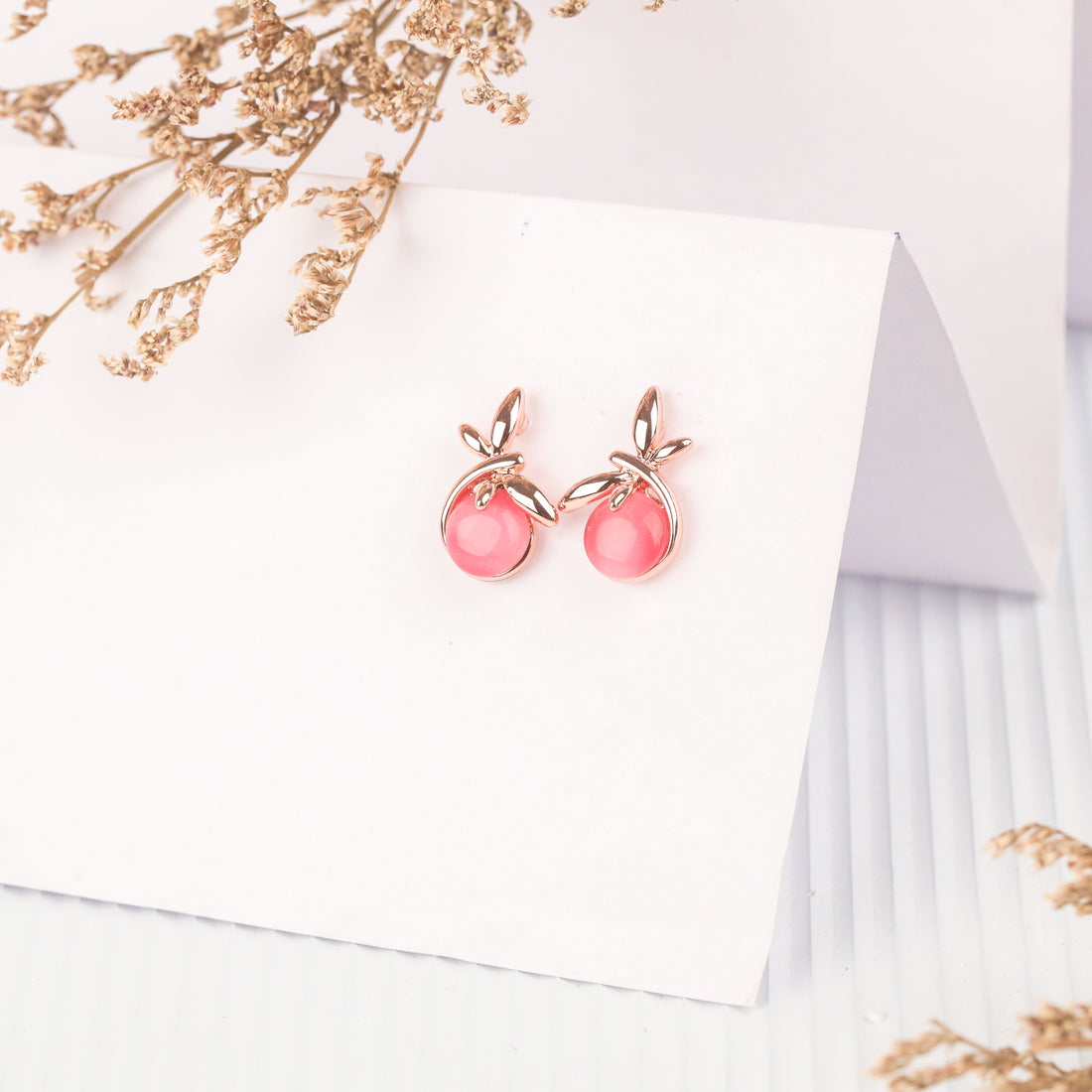 Cherry Blossom Earrings (Rose Gold)