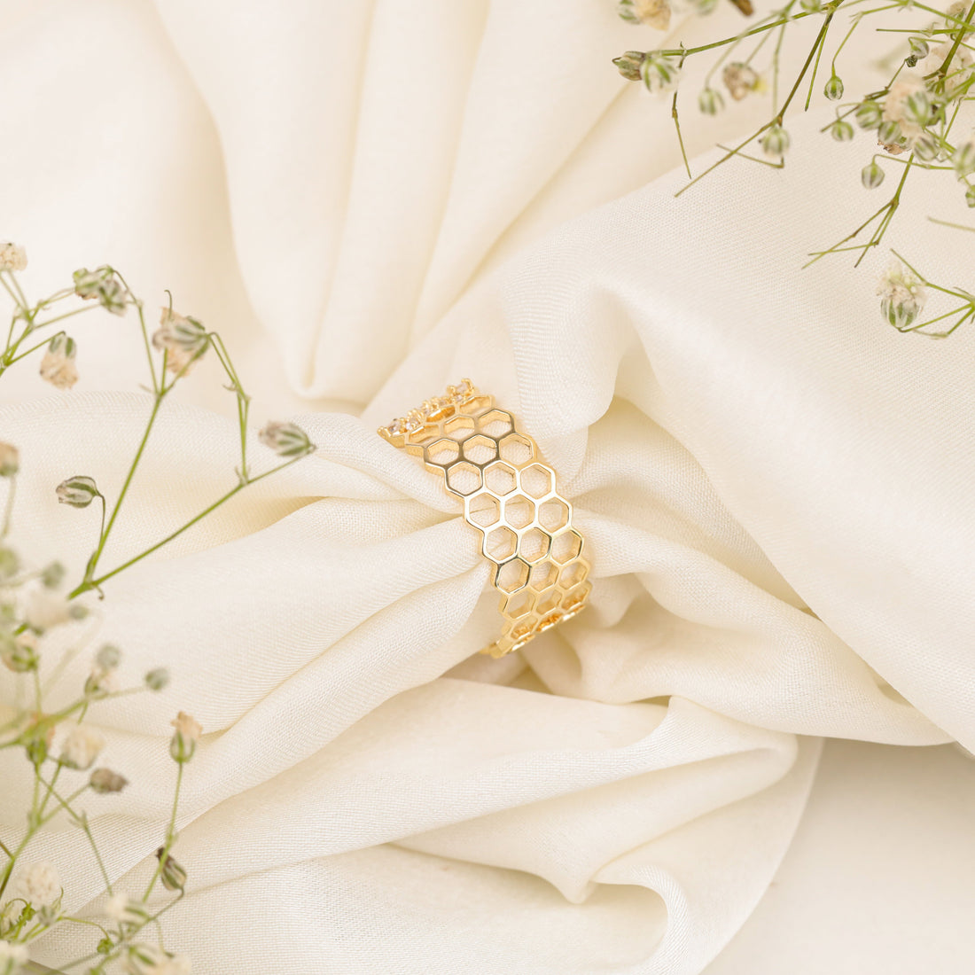 Honey Comb Ring (Yellow Gold)