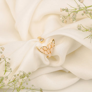 Aqua Serpent Ring (Yellow Gold)