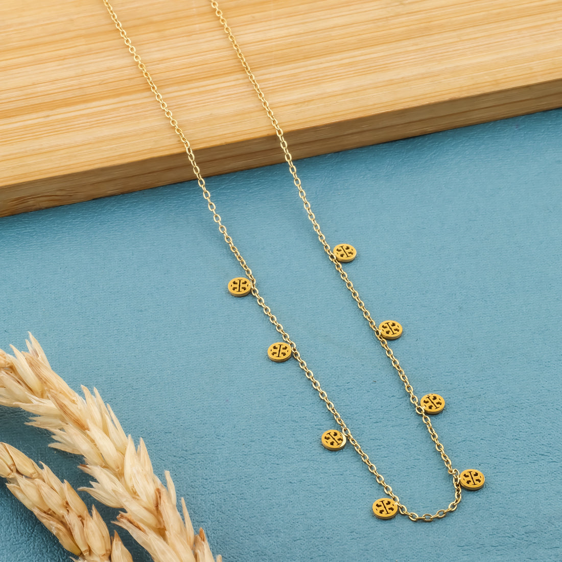 Delicate Icon Drop Necklace (Gold)