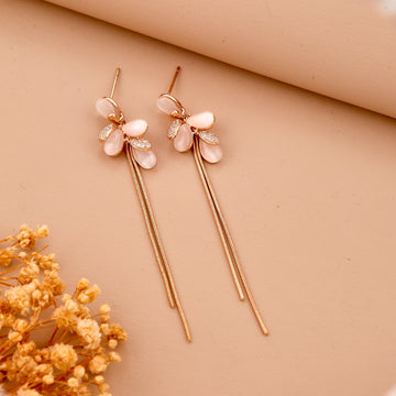 Bubble String Earrings (Rose Gold)