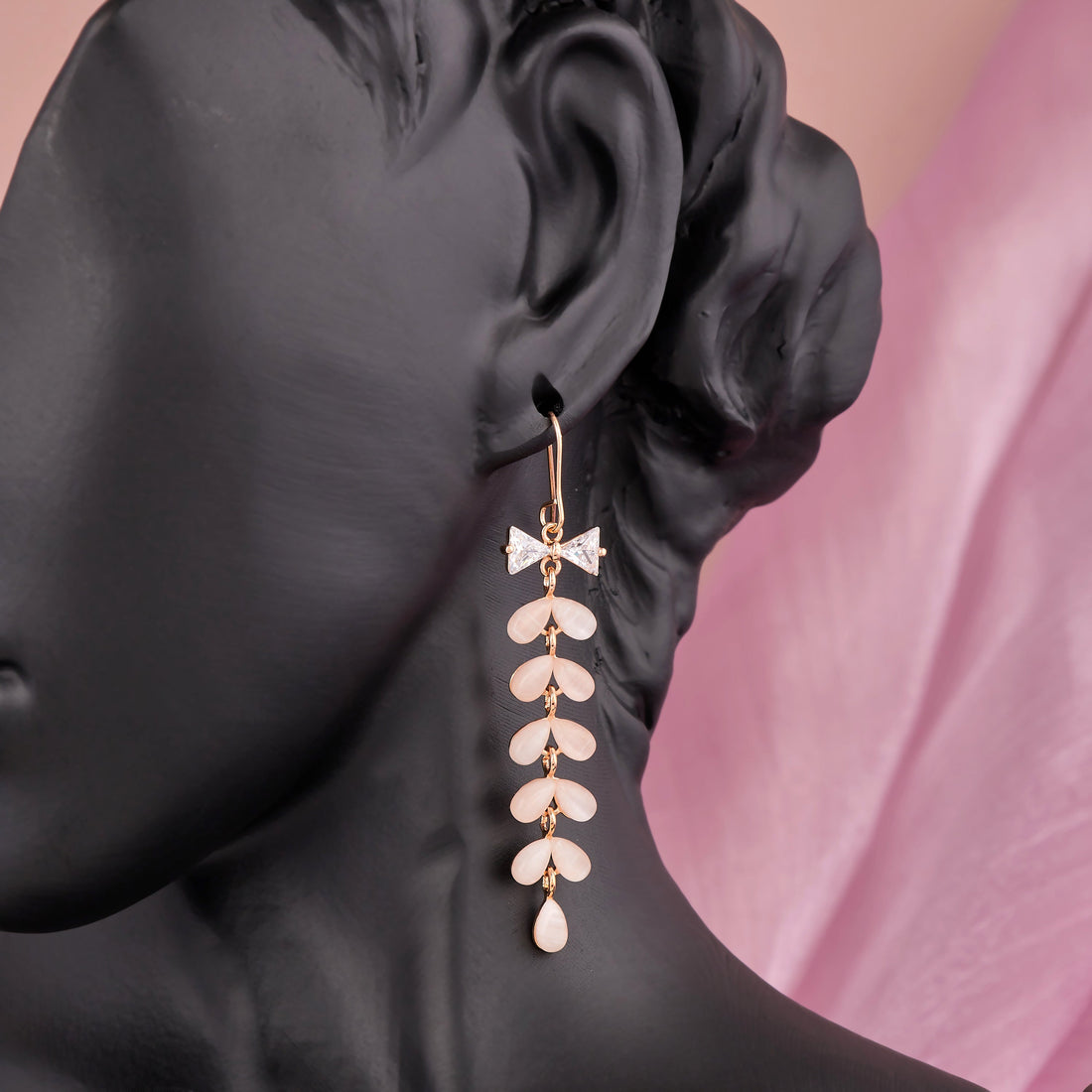 Bubble Threader Earrings (Rose Gold)