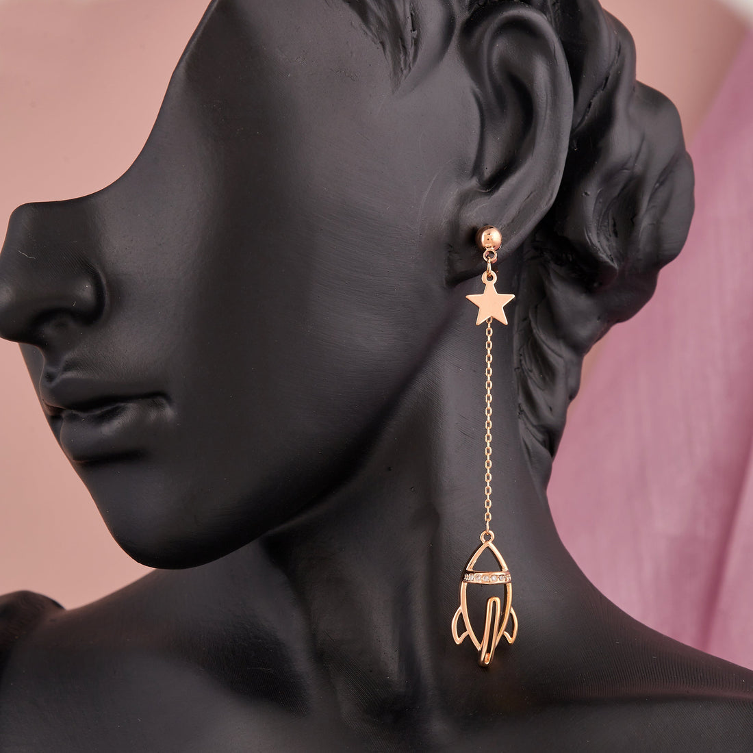Mismatched Space Earrings (Rose Gold)