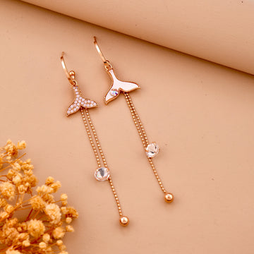 Diamond Tail Earring (Rose Gold)